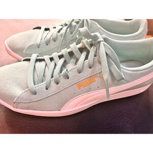 Puma Vikky Mint Green Suede Low Top Sneakers Womens 9.5 SoftFoam 362624 26